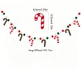 thumbnail image 2 of Homellea Lighted Christmas Garland with Candy Cane Shapes, Pom Pom Beads and Lights, Battery Operated Hanging Banner for Tree, Mantel, Window and Seasonal Party Decor, 118.11 Inch, 2 of 6