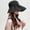 E-196 black vinyl large eave hollow top hat, variant on Sunscreen Hat For Women With UV Protection And Can Be Tied In A Ponytail Hat. Summer Black Rubber Sunshade Hat With A Large Brim And An Empty Top Sun Hat