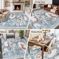 thumbnail image 5 of 5'x8' Area Rugs, Light Blue Pink Floral Indoor Outdoor Area Rug for Living Room Bedroom, Vintage Botanical Flowers Washable Bathroom Rugs Kitchen Floor Carpet Mats Home Decor Aesthetic, 5 of 8
