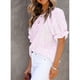 thumbnail image 3 of Mujeres manga corta gasa blusa verano moda elegante crewneck suelta mujer floral impresión gasa camisa, 3 of 6