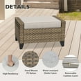 thumbnail image 6 of EAGLE PEAK 2 Piece Wicker Outdoor Ottoman, Patio Ottoman Foot Rest for Couch with Removable Cushions for Patio, Deck, Backyard and Poolside, Brown/Gray, 6 of 9