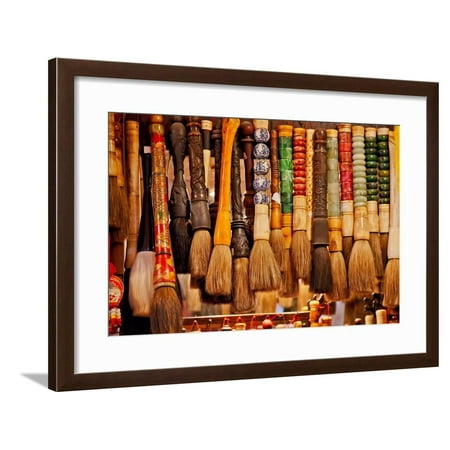 Chinese Colorful Souvenir Ink Brushes, Beijing, China Framed Print Wall Art By William