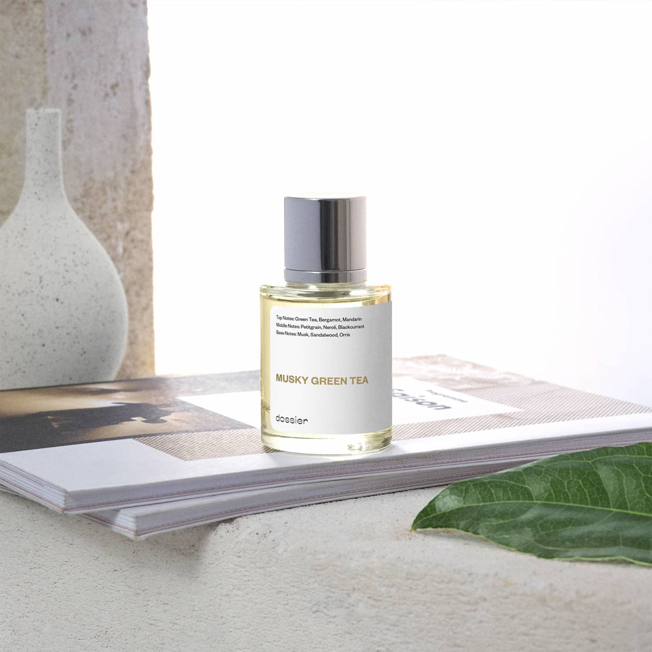 Dossier Musky Green Tea Eau De Parfum, Inspired by Creed's Silver Mountain Water, Unisex Perfume, 1.7 oz