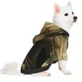 thumbnail image 2 of Fotbe Palatial Gold Pattern Horse Print Small Dog Sweater Hoodies Pet Grey Hooded Soft Fleece Sweatshirts with Pocket Fall Winter Puppy Cat Sweaters Warm Clothes-Large, 2 of 7