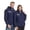 #435-Blue, variant on Unisex Winter Heated Jacket - 8-Zone Smart Temperature Control USB-Powered Thermal Heating Parka Coat - Detachable Hood Long Sleeve Outerwear with Adjustable Heat Settings