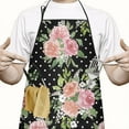 thumbnail image 2 of Pioneer Flower Floral Print Pattern Apron-Garden Aprons for Women with Pockets-Cotton Linen Waterproof Kitchen Cooking Gardening Aprons Adjustable for Kitchen,Cooking,BBQ and Salon 33x27 Inch, 2 of 7