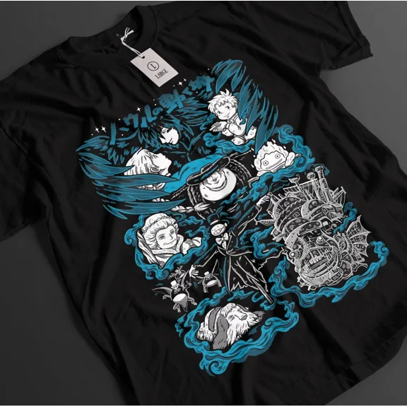 RARE Howl's Moving Castle Shirt Howl Tshirt Sophie T-Shirt Calcifer Ghibli Anime Tee