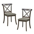 thumbnail image 4 of Williamspace Dining Chairs Set of 2, Modern Wooden X Back Kitchen Chairs Fabric Upholstered Kitchen Side Chairs Farmhouse Dining Room Chair, Dark Brown, 4 of 6