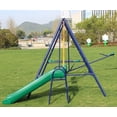 thumbnail image 2 of CZBZ 4-in-1 Outdoor Swing Set with Seesaw, Belt Swing, Slide & Glider, Heavy-Duty Metal A-Frame Backyard Playground for Kids Ages 3-8, 2 of 8