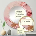 thumbnail image 3 of Designart "Emerging Energies in Pink and Gold I" Abstract Round Wall Mirror - Modern Oval Printed Decorative Oversized Mirror - Multiple Color Options, 3 of 4