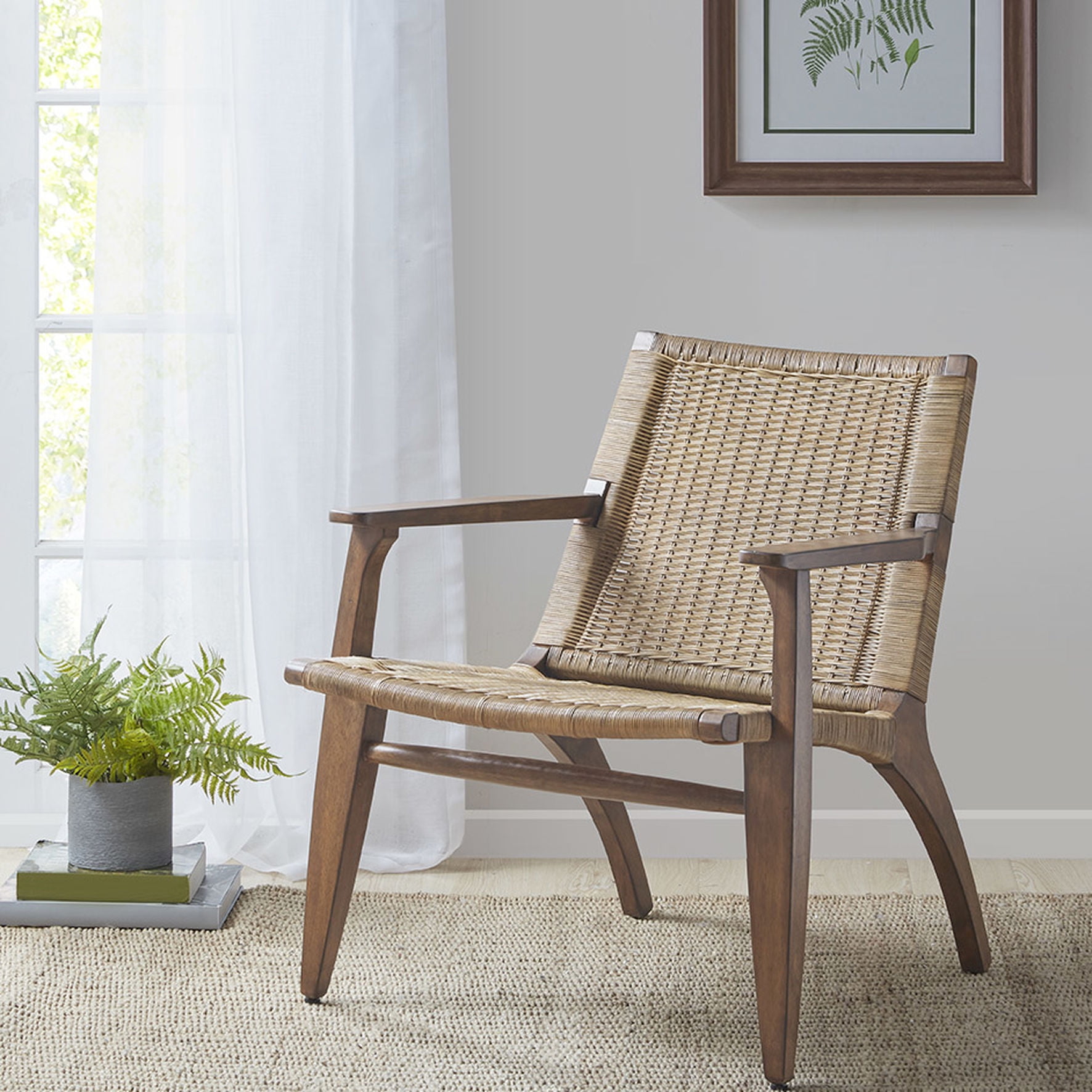 rattan back and camel oak product
