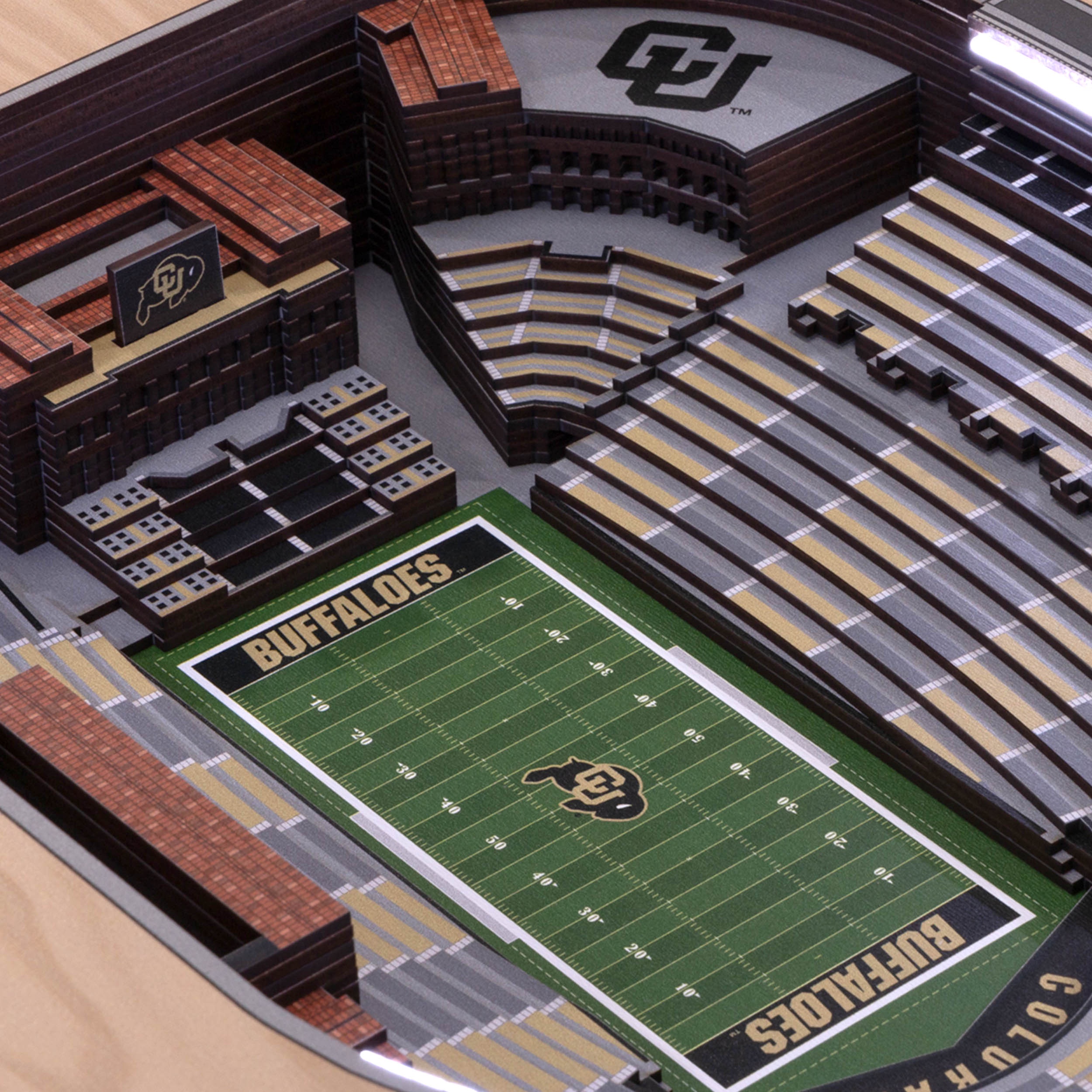 Colorado Buffaloes 25-Layer StadiumViews Lighted End Table
