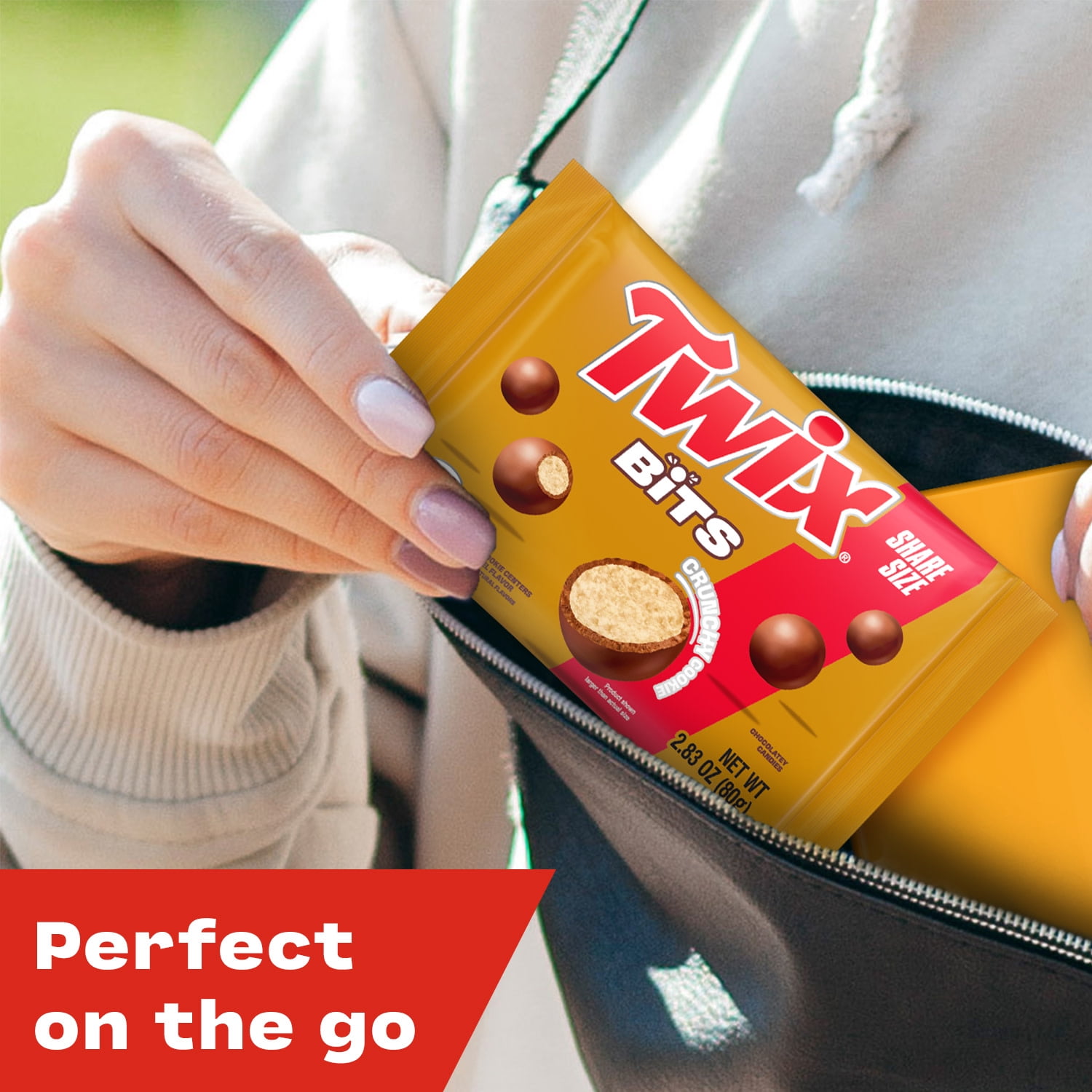 Twix Bits Crunchy Cookie Chocolate Candy, Share Size - 2.83 oz Bag