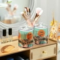 thumbnail image 3 of Yayeee 2 Pack Qtip Holder Bathroom Cotton Swab Canister with Lid Clear Dispenser Set, Retro UFO, 3 of 6