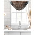 thumbnail image 4 of Waterfall Valances for Windows, Retro Brown Door Kitchen Sheer Valance Curtains, Country Vintage Wooden Door Rod Pocket Elegant Swag Valances for Living Room Bedroom, 47.2"x38.5", 3 Panel, 4 of 8