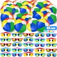 thumbnail image 1 of Set Party Favors Ontigola, 24 gafas de sol de neón, paquete de 24 pelotas de playa, 1 of 6