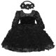 thumbnail image 2 of Odeerbi 3-24 Meses Niñas Mariposa Tul Vestidos Baby Shower Vestidos Con Cinta Lazo Algodón Fiesta de Cumpleaños Vestido de Manga Larga Empalme Vestido de Malla, 2 of 5
