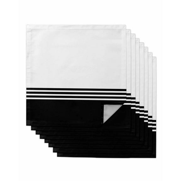 Black White Striped Cloth Napkins Washable Set of 8, Modern Abstract Art Aesthetics Reusable Dinner Table Napkins Cloth Bulk for Weddings Kitchen Restaurants Hotel Events Parties 20 x 20 Inch