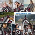 thumbnail image 5 of Boho Red Grey Cooling Blanket, Lightweight Breathable Summer Throw Blanket with Double Sided Cold Effect,Geometric Southwestern Retro Ethnic Picnic Beach Blankets Bed Sheet for Hot Sleepers 30"x40", 5 of 8