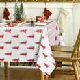 thumbnail image 3 of Christmas Tablecloth 60×84 Inch Rectangular, Trees Red White Boho Washable Table Cover for Party Picnic Dinner Decor, 3 of 5