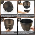 thumbnail image 6 of FIASON 2 Pack 10 Inch Bronze Self-Watering Plastic Plant Pots, Indoor Outdoor Garden Planters with Drainage Holes, Watering Lip & Removable Saucer for House Plants & Flowers, 6 of 10