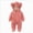 A74-Pink, variant on 3-6 Months Baby Boys Girls Jumpsuit Fuzzy Fleece Bear Pocket Hooded