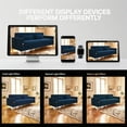 thumbnail image 4 of Modern Velvet 3-Seat Sofa 220×80×75cm with Gold Accents, 4 of 17