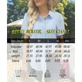 thumbnail image 5 of ONLYSHE Women's Button Up V-Neck Casual Office Business Blouses Plain Tops Short Sleeve Blue T Shirts, 5 of 5