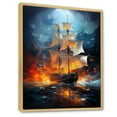 thumbnail image 2 of Designart "Sailboat Abstract Maritime Euphony II" Nautical & Beach Floater Framed Wall Art Print, 2 of 7