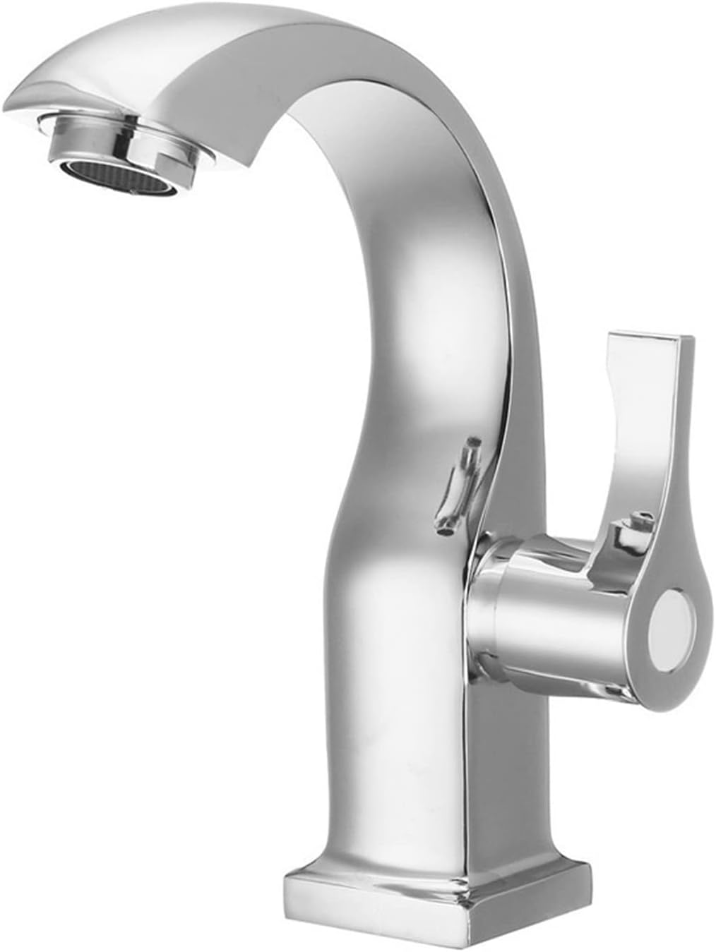 Single Cold Bathroom Basin Faucet Chrome Plated Single Handle spout Sink Bathtub Cold Water Faucet Household Garden Supplies