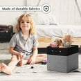thumbnail image 3 of 13 x 13 Inch Fine Linen Storage Bins with Handles，Fabric Cube Boxs，Collapsible Basket Organizers for Shelves for Home, Closet Drawers (Black/Gray-4 Pack), 3 of 14