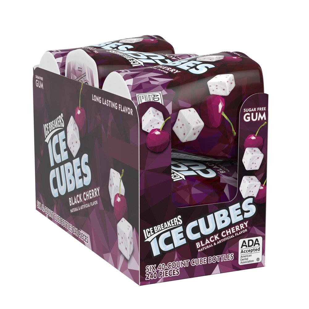 Ice Breakers Ice Cubes, Black Cherry Gum, 3.24 Oz., 6 Ct.