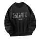 thumbnail image 5 of Sudadera para mujer, Tops, trajes informales estampados negros, camisa, sudadera ligera de otoño con cuello redondo, jersey para desplazamientos , M M, 5 of 10