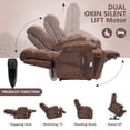 thumbnail image 4 of LEGAHOME Oversize Lift Recliner Chair, Electric Power Lift Chair with Heated and Massage Function, Large Fabric Recliner with Remotes & Cup Holders, Wide Seat Lounge Sofa for Big and Tall, Coffee, 4 of 12