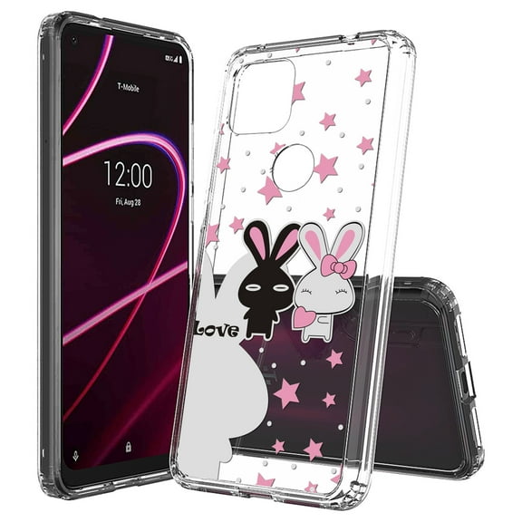 Beyond Cell compatible with T-Mobile Revvl 5G (2020) Case,, Transparent Clear Shock Absorption Cushion Bumper Corner Soft TPU   PC Cover Pure Love