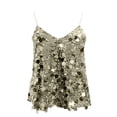 thumbnail image 3 of JIAYUE Women's Summer Camisole Glitter V Neck Spaghetti Strap Sequin Solid Color Tank Top Sleeveless Trendy Party Going Out Tops, 3 of 4