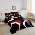thumbnail image 3 of Erosebridal Black and White Red Bedding Full Comforter Set, Abstract Line Down Comforter, Geometry Home Decor Ultra Soft 3pcs, 3 of 8