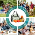thumbnail image 6 of FORMRS Insulated Lunch Bag Unisex Large Capacity with Shoulder Strap, Green Leafy Pattern, 6 of 6
