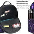 thumbnail image 5 of Lsque Galaxy Lightning Pattern Backpack – School Travel Canvas Daypack with Ergonomic Padded Straps, Multiple Compartments & Leather Handle, 5 of 5