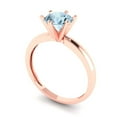 thumbnail image 2 of 1 ct Round Cut Natural Aquamarine Solitaire 18K Rose Gold Womens Engagement Ring, 2 of 5