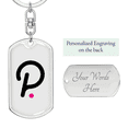 thumbnail image 2 of Polkadot (DOT) Cryptocurrency Acier Inoxydable Ou 18k or Premium Pivotant Chien Tag Porte-Clés, 2 of 8