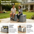 thumbnail image 2 of WASUHE Outdoor Storage Box, 100 Gallon Deck Box Outdoor Storage Bench Outside Waterproof Resin Storage Bench, Lockable Patio Cushions, Garden Tools Storage For Furniture, UV Resistant(Grey), 2 of 9