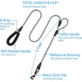 thumbnail image 2 of GHSDFBB Plutus Pet Rope Dog Leash 6ft Long, Heavy Duty,Reflective Double Handle Leash for Safety Training, for Medium Large Dogs, Dual Handle Leads(Gray), 2 of 6