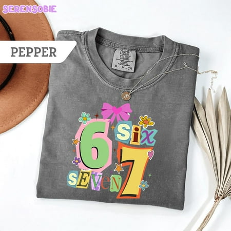 DOPASHIRT Six Seven Shirt, Six Seven 6 7 Shirt, Trending Social Media, Viral Phrase Funny Saying Shirt Unisex S-5XL Hot Trending Shirt, Vintage Birthday Gift