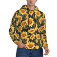 thumbnail image 2 of Wukai Vintage Black Plaid Sunflower Print Men Hoodies Fleece Sweatshirts Long Sleeve Sweaters Pullover Fall Outfits Winter Clothes-4X-Large, 2 of 7