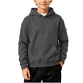 thumbnail image 2 of Vmberlty Kids Oversized Hooded Sweatshirts Teen Boys Solid Color Long Sleeve Hoodies with Functional Pockets Breathable Casual Daily Outdoor Tops, 2 of 6