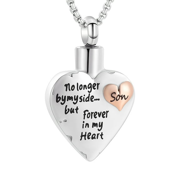 Heart Cremation Jewelry for Ashes Holder Urn Necklace for Son Memorial Jewelry