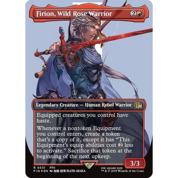 Magic the Gathering - Universes Beyond: FINAL FANTASY - Firion, Wild Rose Warrior (Borderless) (Surge Foil) Near Mint Foil