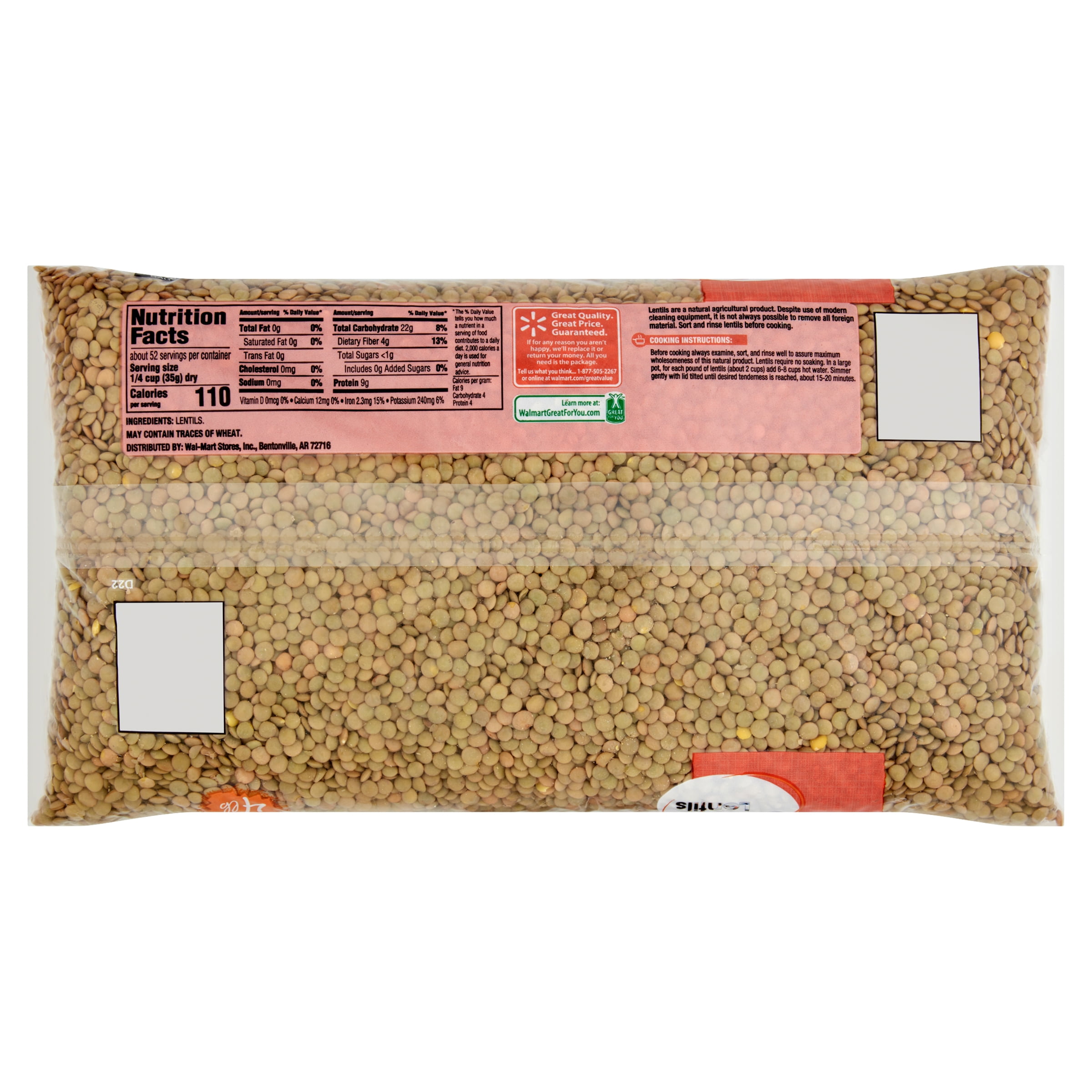Great Value Lentils, 4 lb