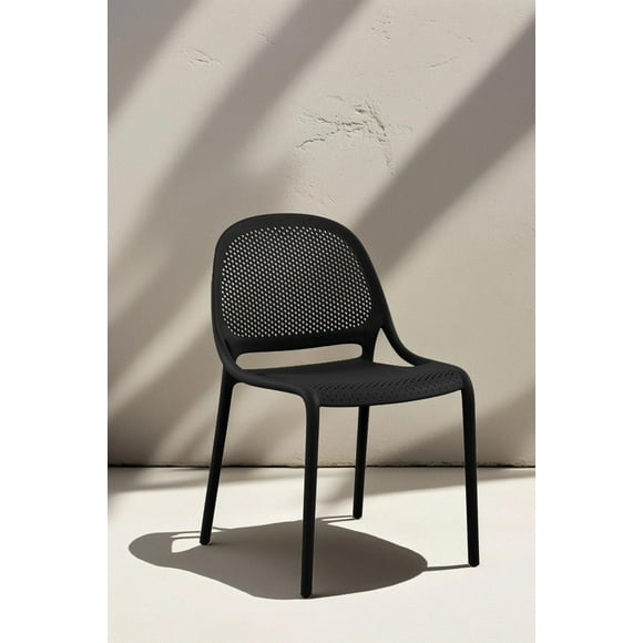 Summer armless dining chair Black (4 chairs/box )
